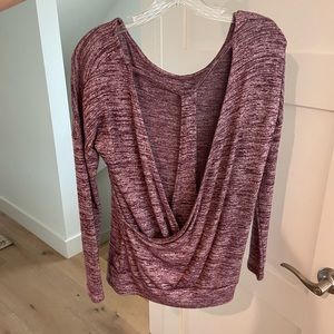 Athleta XS purple long sleeve top with open back